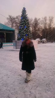 Шуба мутон с чернобуркой