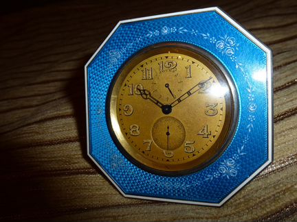 Настольные часы Longines с эмалью (8 дней)