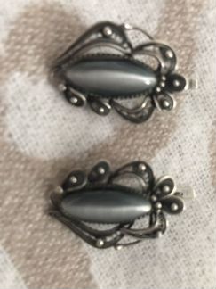 Серьги серебряные с камнем