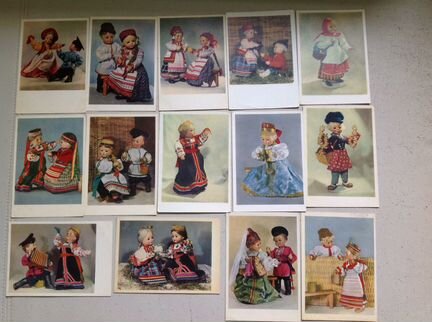 Открытки. Куклы. Народный костюм. 1964 г