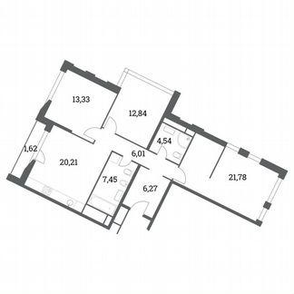 2-к квартира, 92.4 м², 12/14 эт.