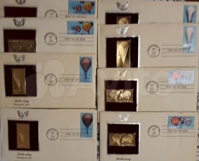 Конверты первого дня США-золотые марки 80е гг