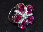 Серебряное кольцо с розовыми фианитами объявление продам