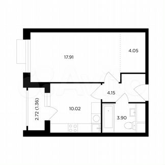 1-к квартира, 41.4 м², 7/26 эт.