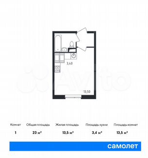 Квартира-студия, 23 м², 17/22 эт.
