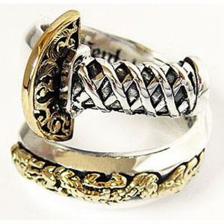 Кольцо открытое Меч Самурая серебро 925, латунь