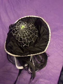 Шляпа карнавальная ведьминский колпак с искуственн