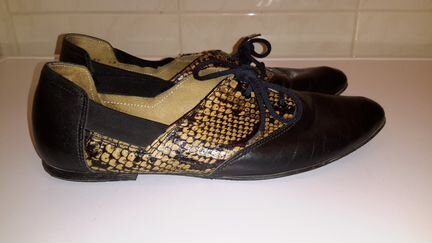 Туфли, полуботинки нат. Комбинированная кожа 37 р