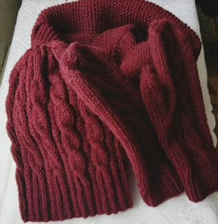 Комплект шапка снуд варежки