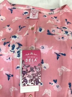 Платье розовое с длинным рукавом Села р140