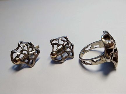 Серьги кольцо серебро