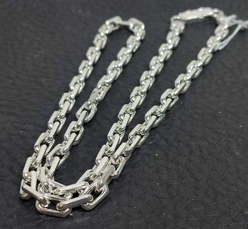 Серебряная цепь, якорная, 61,3 грм, 60 см