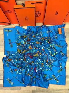 Платок шёлк 140/140 Hermes (голубой)