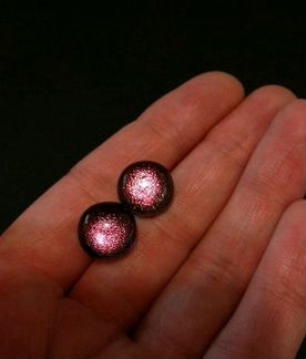 Серьги гвоздики ручной работы из муранского стекла