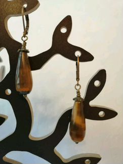 Серьги ручной работы из натуральных камней. Капля