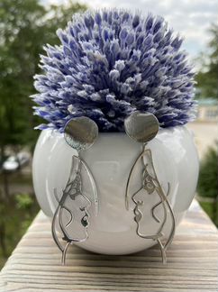 Серьги геометрия ручной работы