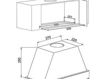 Полновстраиваемая вытяжка для кухни 60 см схема встройки