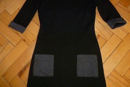 Платье черное с серой отделкой ф. Аdl