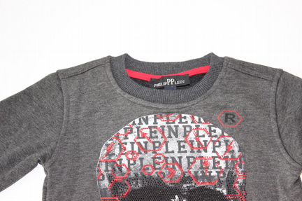 Толстовка Philipp Plein серая с черепом новая