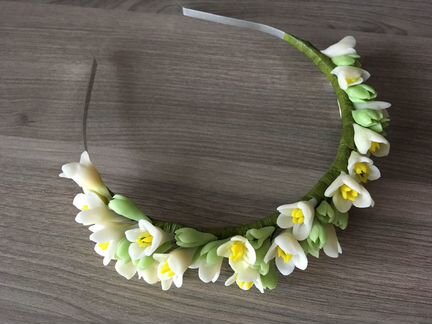 Нежный ободок из полимерной глины