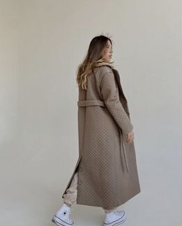Утеплённое стёганное пальто