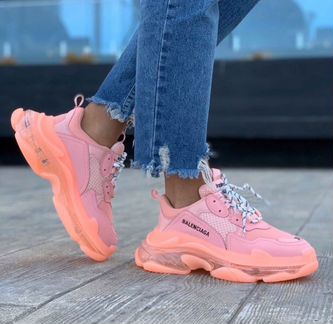 Кроссовки Balenciaga Triple S Коралловые (36-40)