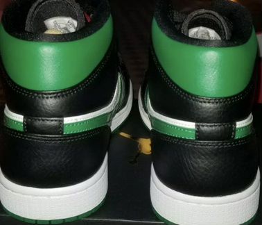 Nike Air Jordan 1 Mid Black Pine Green Red Toe