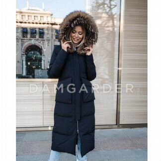 Пуховик с мехом длинный