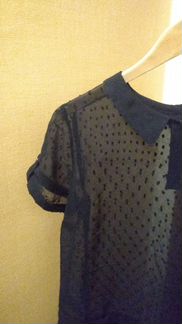 Прозрачная черная блузка Camaieu