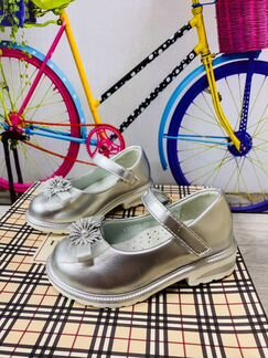 Туфли для девочки капитошка серебристые