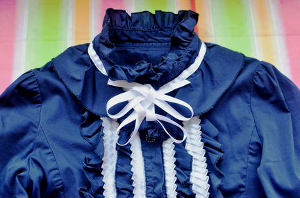 Блузка Pinetti для девочки из хлопка синяя 130 б/у