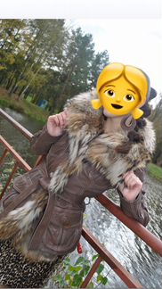 Кожаная утеплённая куртка 42/44