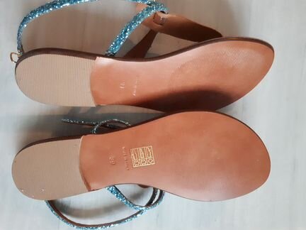 Итал нов босоножки,сандали,кожа,коричневые,глиттер