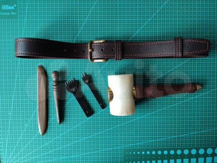 Ремень из кожи буйвола 38 мм с кованой пряжкой