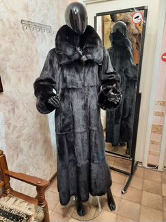Норковая Шуба 54-56,Италия,Манзари, длина 135см
