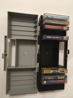 Чехол кофр для аудиокассет пластик серый