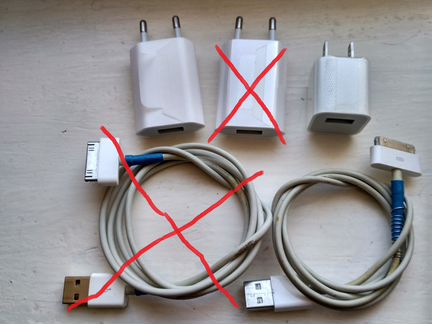 Блоки питания и usb кабели Apple