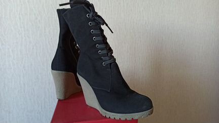 Ботильоны женские зима (натуральная замша, натурал