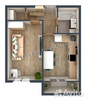 1-к квартира, 39.9 м², 8/12 эт.