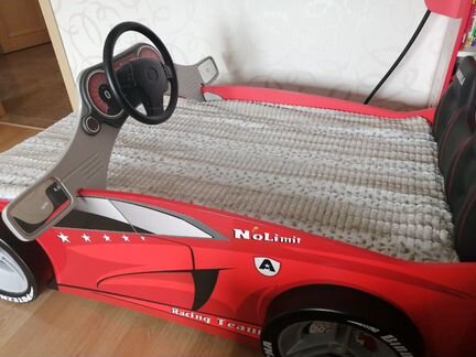 Мебель детская машина-кровать с подсветкой и стелл