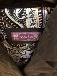 Плащ кожаный, черный