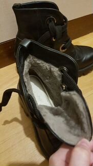 Кожаные ботинки на платформе