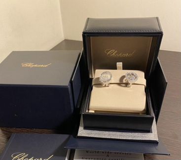 Золотые серьги Chopard 1.3 ct 12 гр