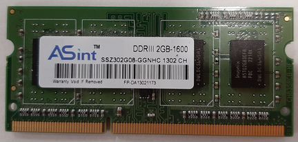 Оперативная память sodimm DDR3 2GB