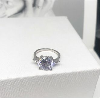 Серьги Конго с цирконами, кольцо.серебро