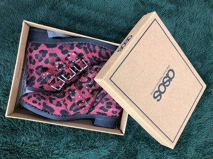 Ботинки красный леопард ASOS design 40 размер